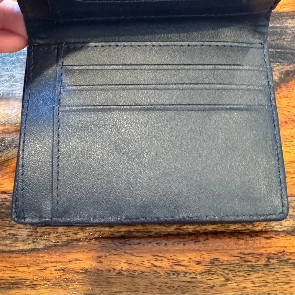 Genuine Croc Leather Wallet Dark Cobalt Color
